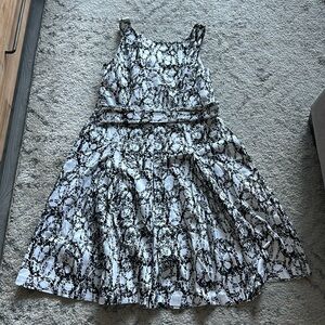 Black and white a line dress